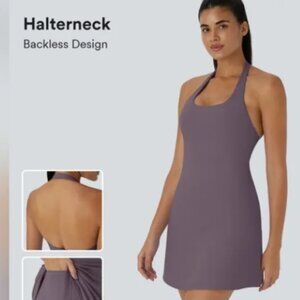 Halara Dusty Lavender Purple Halter Active Dress Sz M